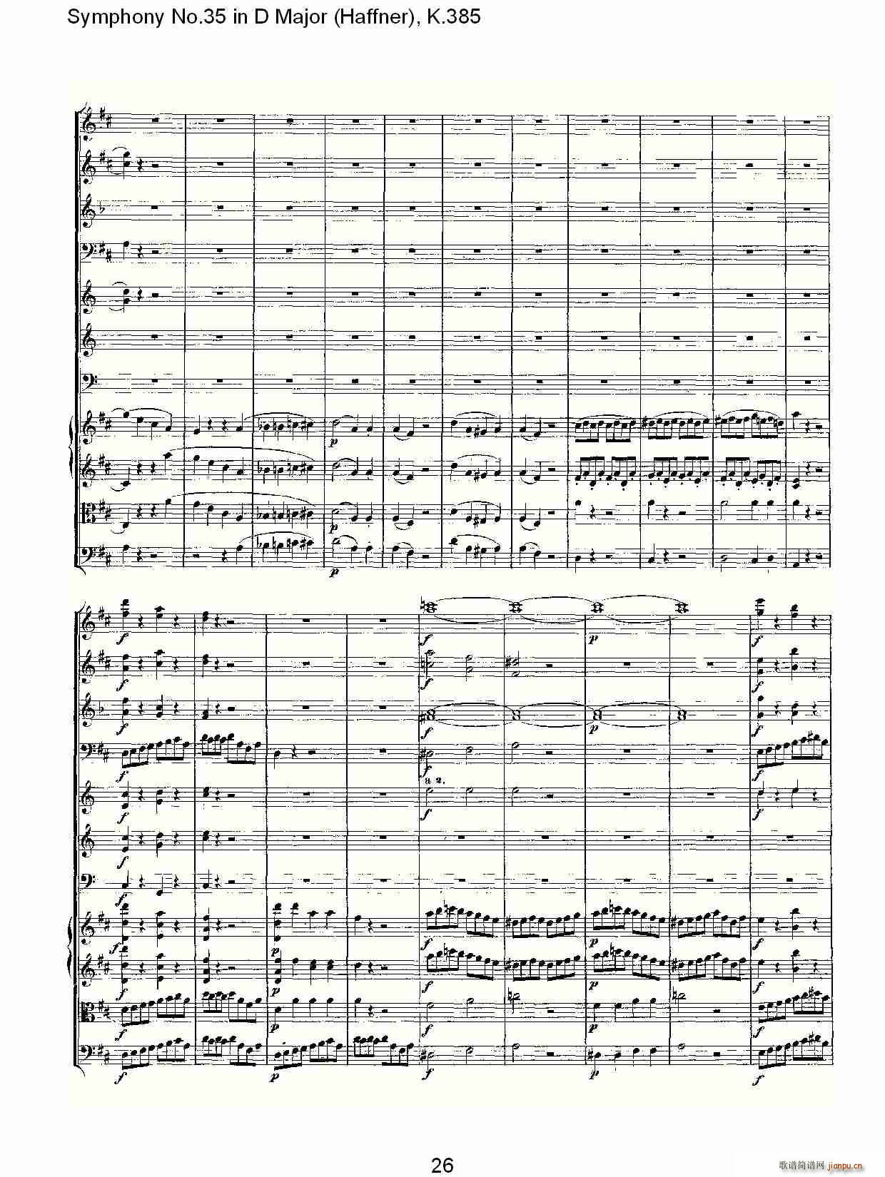 Symphony No.35 in D Major, K.385(十字及以上)26