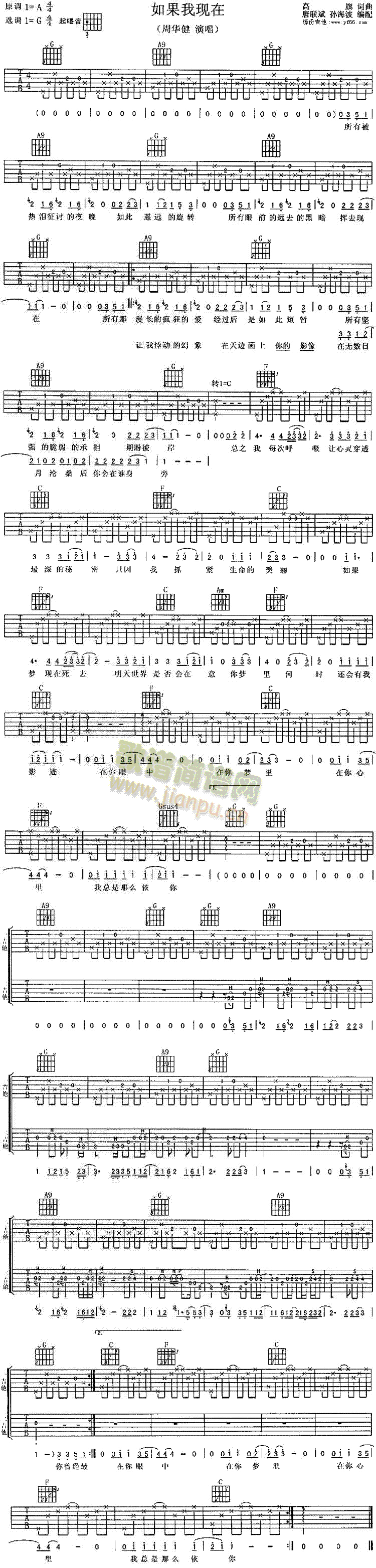 如果我现在(吉他谱)1