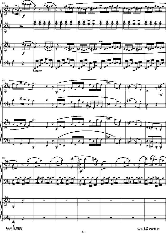 D大调双钢琴奏鸣曲第三乐章-莫扎特(钢琴谱)8
