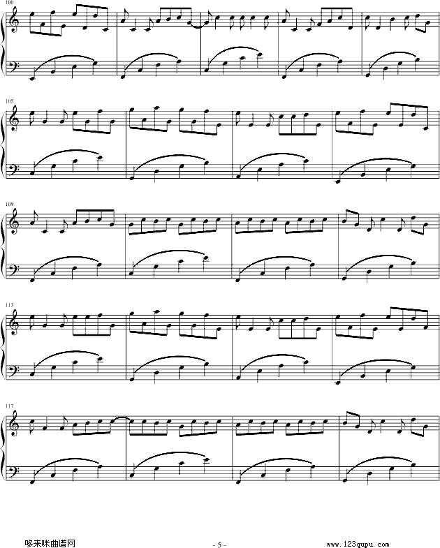 卡农-最简版-帕赫贝尔-Pachelbel(钢琴谱)5