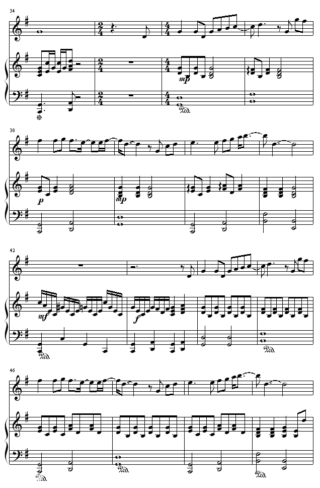 蜗牛-周杰伦(钢琴谱)3