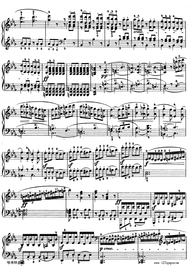 降E大调第四钢琴奏鸣曲-Op.7-贝多芬(钢琴谱)8