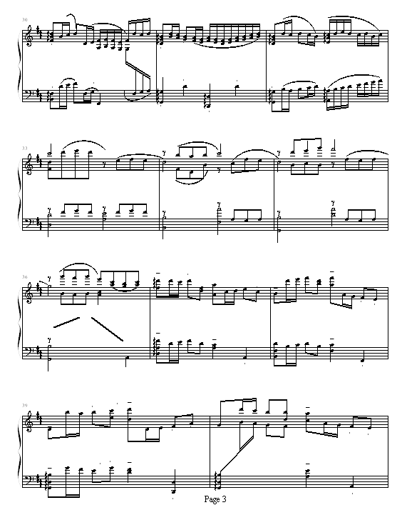 D大调卡农原版(钢琴谱)3