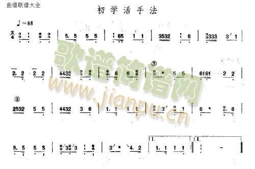 初学活手法(古筝扬琴谱)1