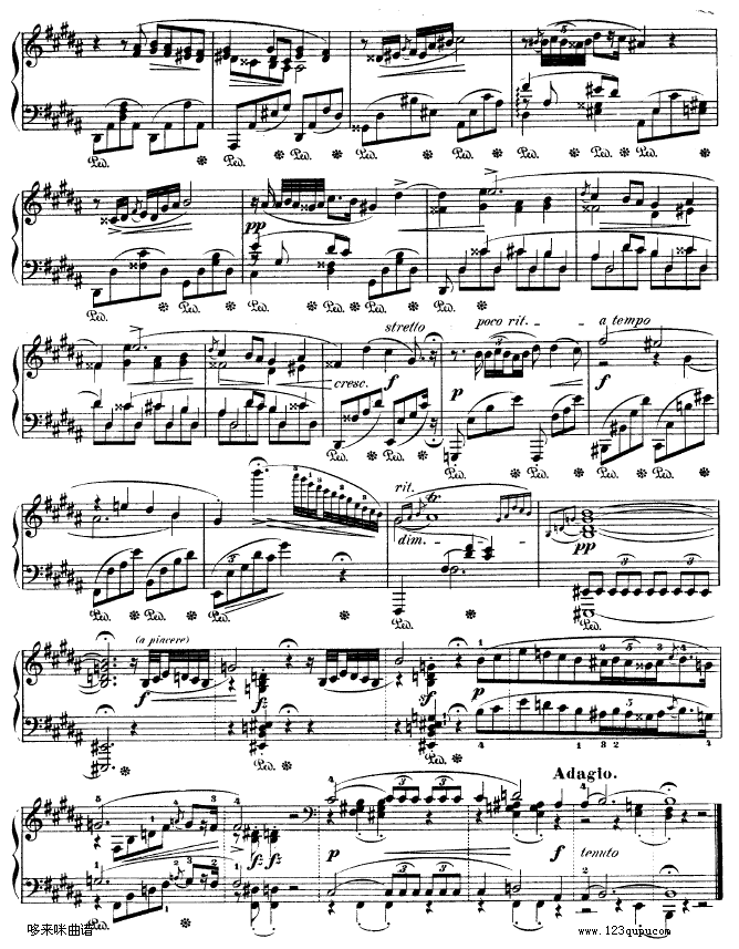 B大调夜曲作品32号-OP32NO.2-肖邦(钢琴谱)3