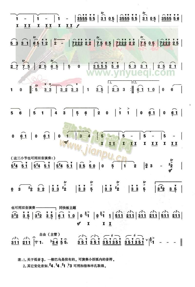 情深谊长(葫芦丝谱)3