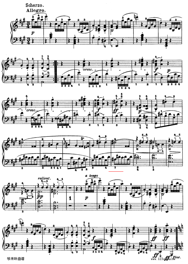 A大调第二钢琴奏鸣曲-贝多芬(钢琴谱)13