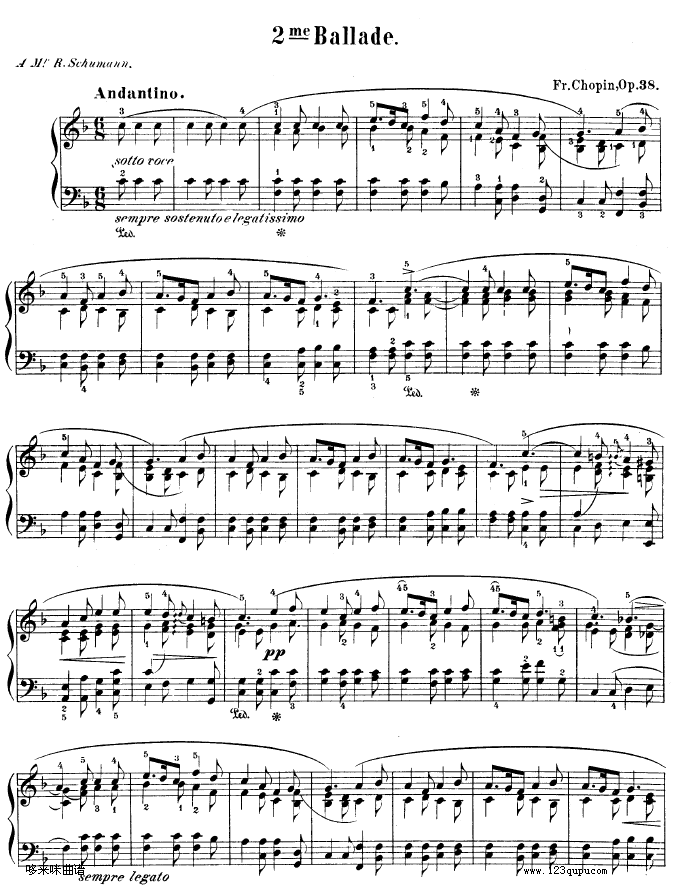 F大调第二叙事曲-肖邦(钢琴谱)1