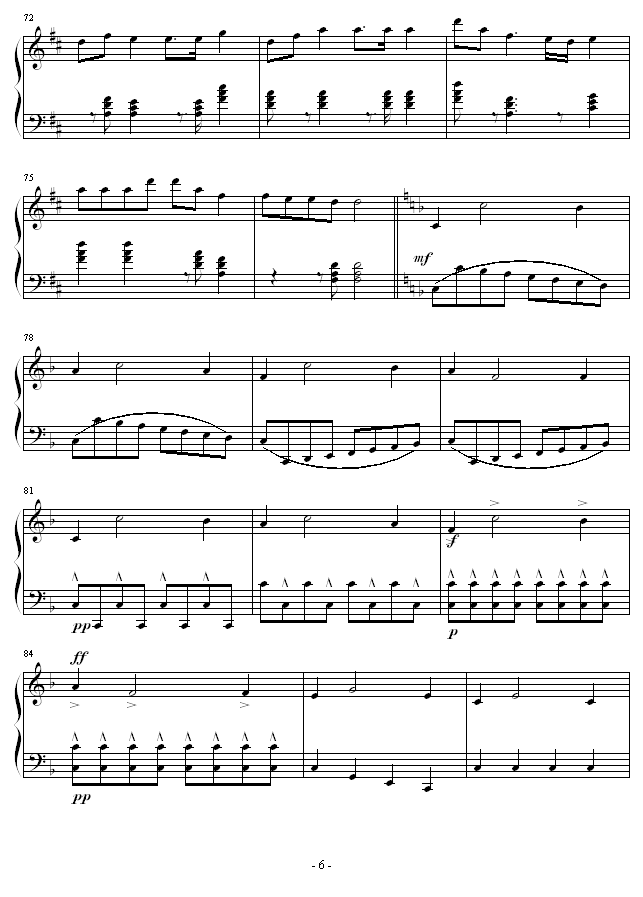 C大调奏鸣曲(钢琴谱)6