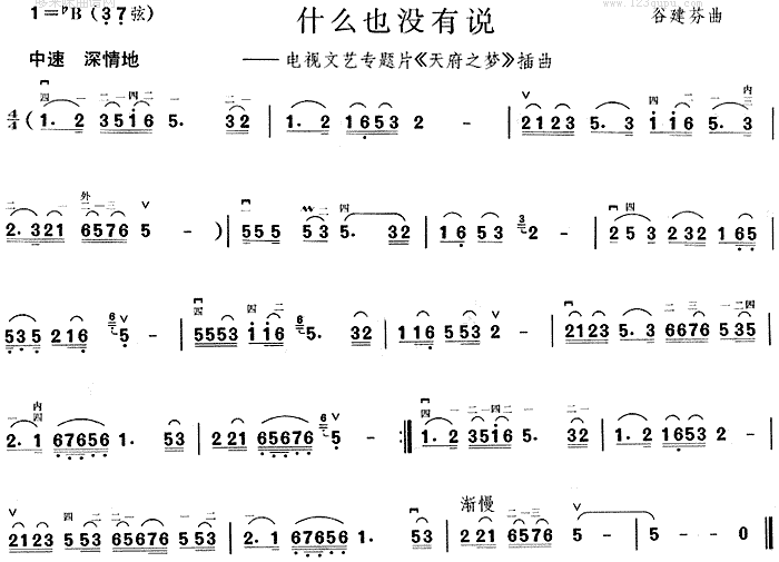 什么也没有说(二胡谱)1