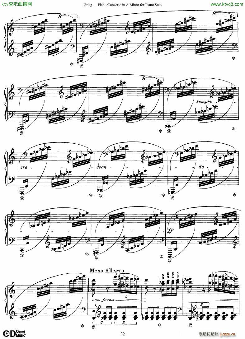 Grieg Piano Concerto solo arr 2 byGrieg(钢琴谱)32