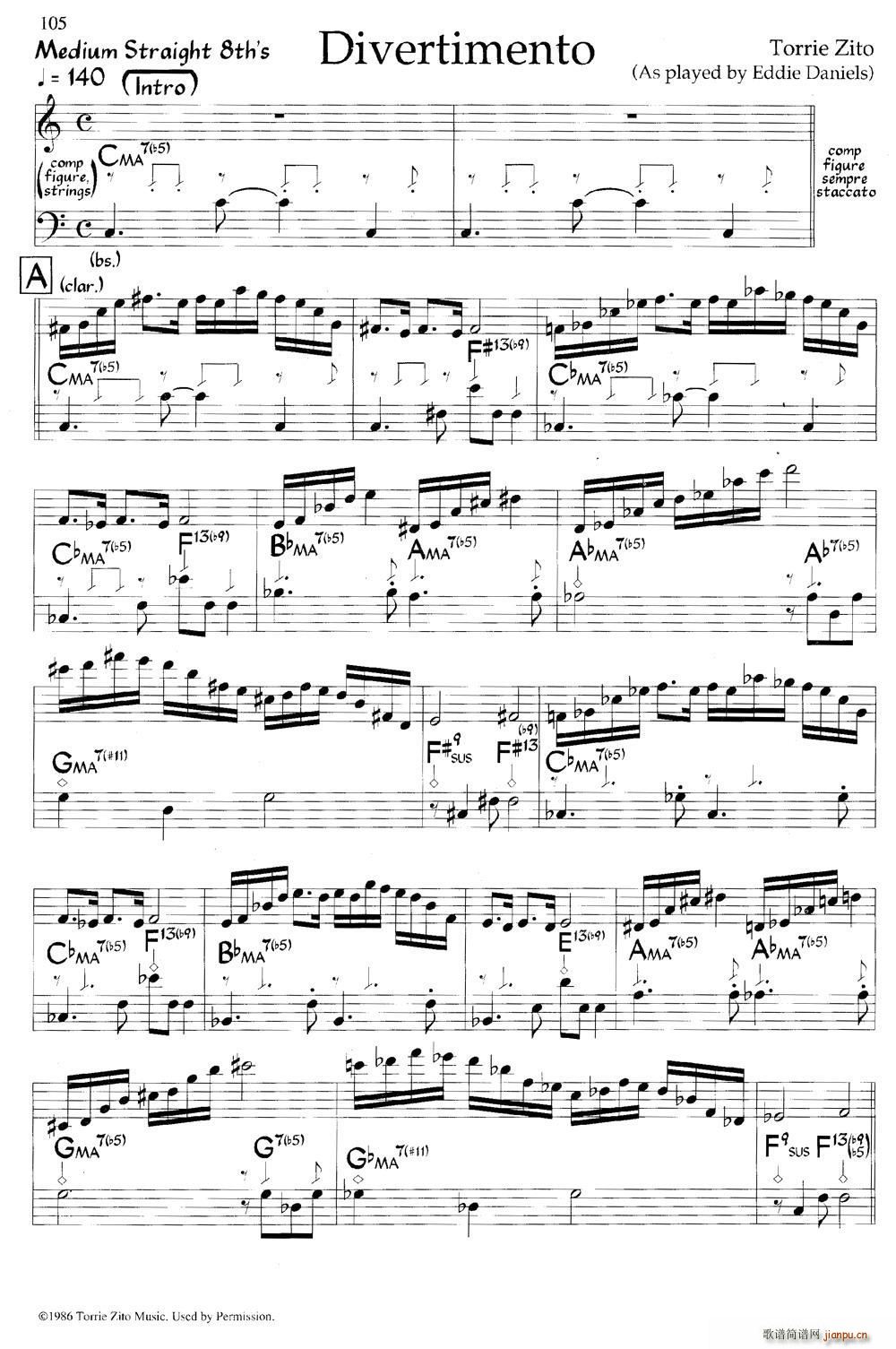 Divertimento 爵士钢琴曲(钢琴谱)1