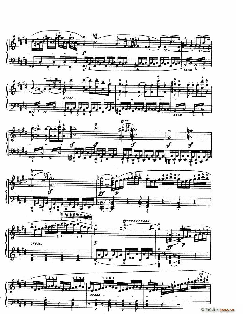 Beethoven op 27 no 2 Piano Sonata Moonlight(钢琴谱)6