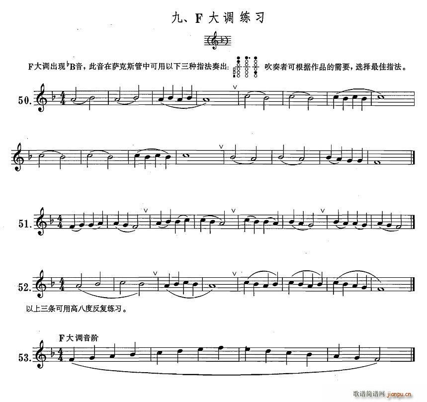 萨克斯练习曲合集 1 9 F大调练习(十字及以上)1