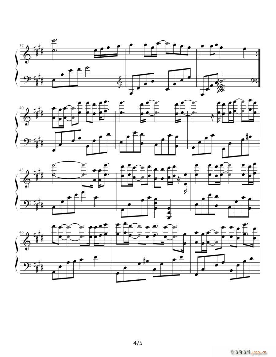 Life is 电视剧 帅哥医生 问候黑杰克 片尾曲(钢琴谱)5