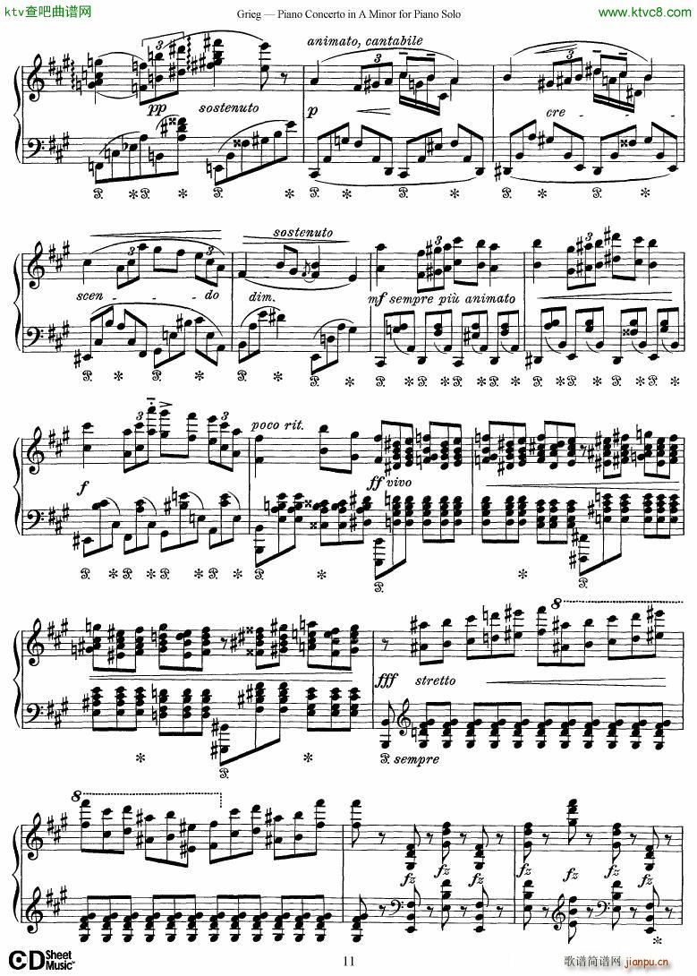 Grieg Piano Concerto solo arr 2 byGrieg(钢琴谱)11