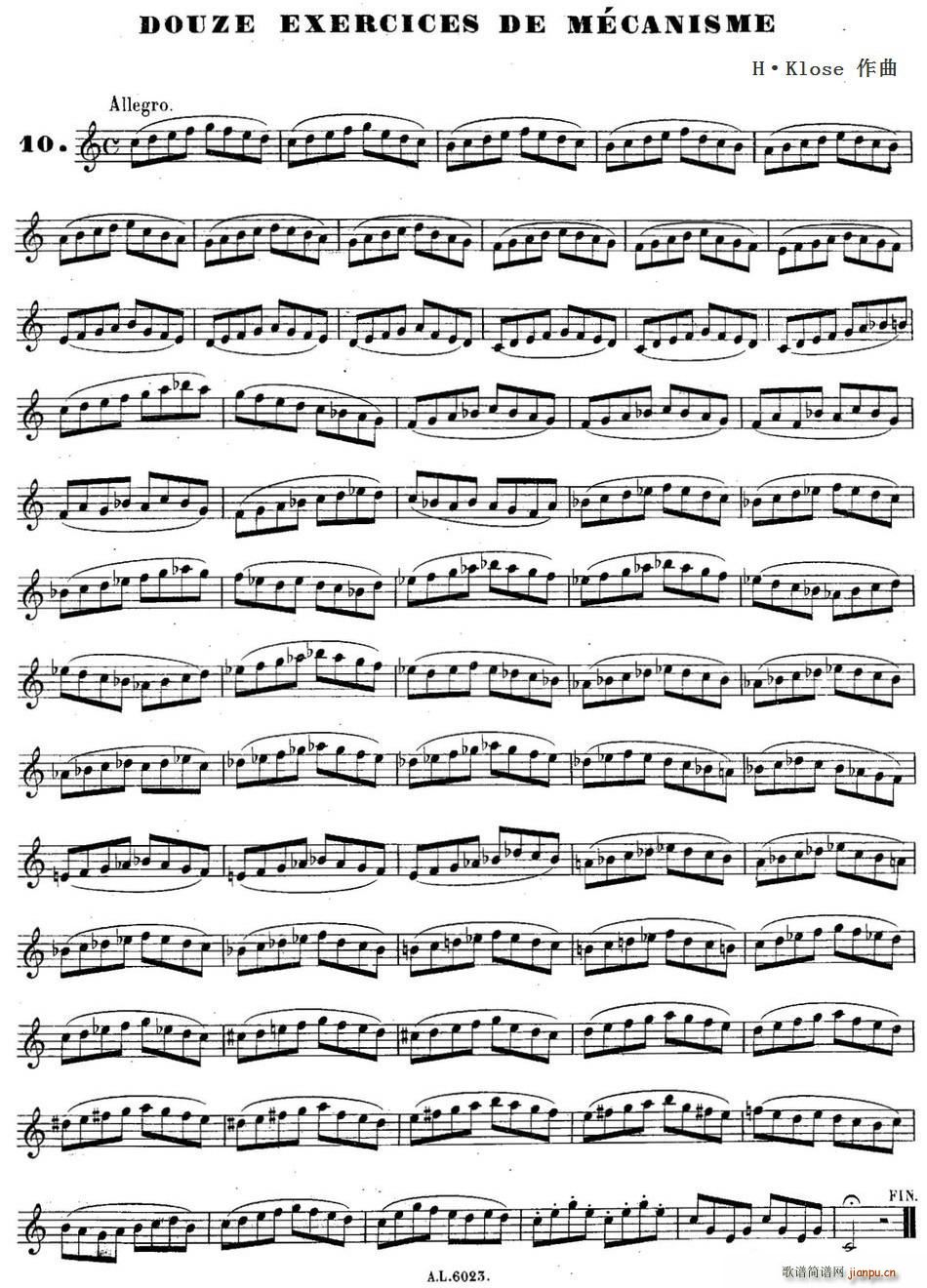 H Klose练习曲 douze exercices de mecanisme 10(十字及以上)1
