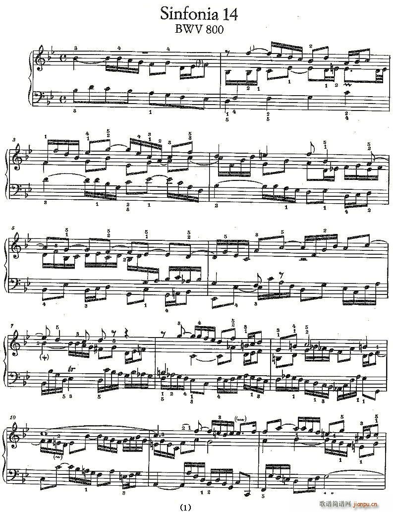 Sinfonia 14 BWV-800(十字及以上)1