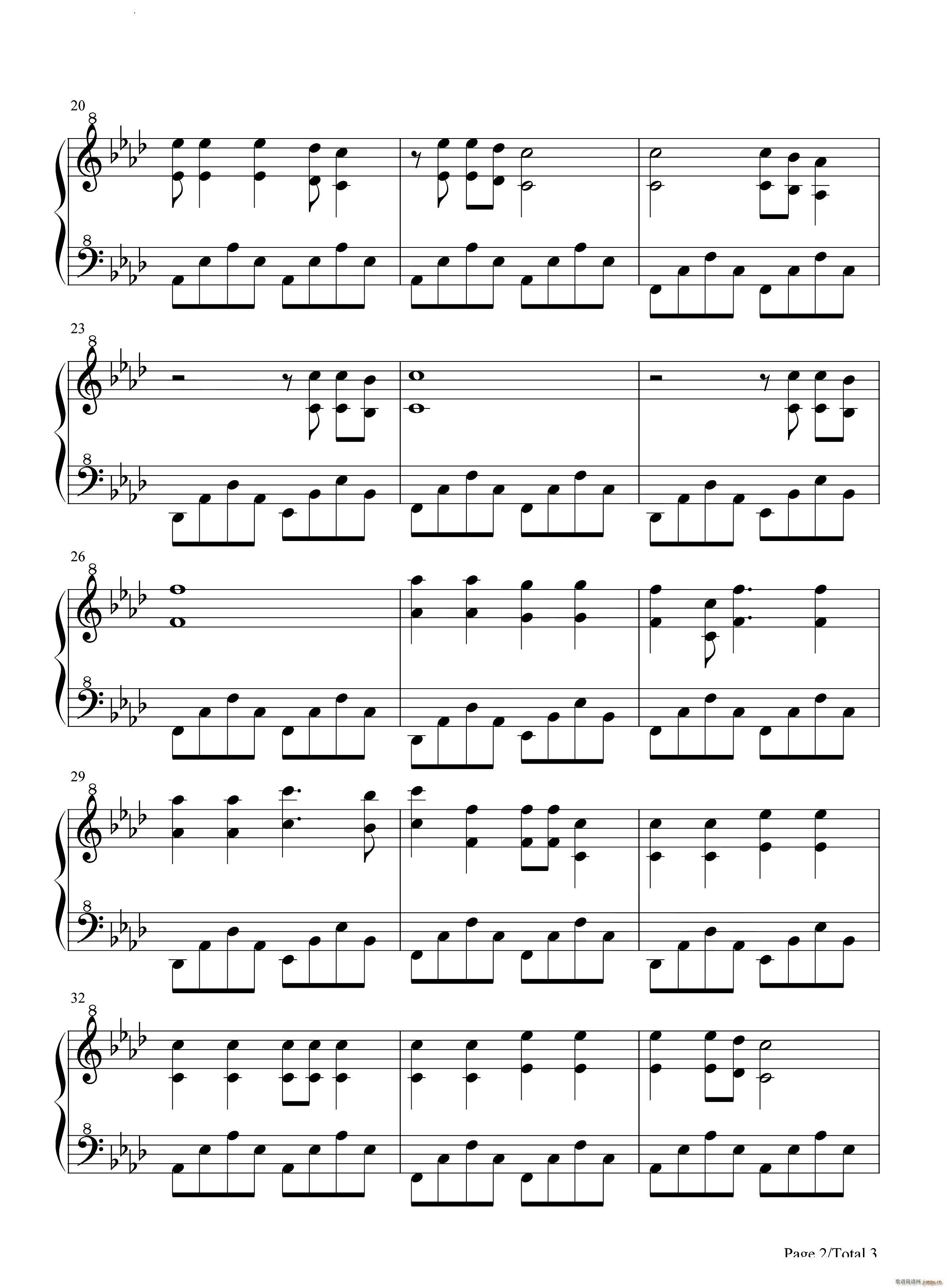 Lea ves From The Vine降世神通最后的气宗OST(钢琴谱)3