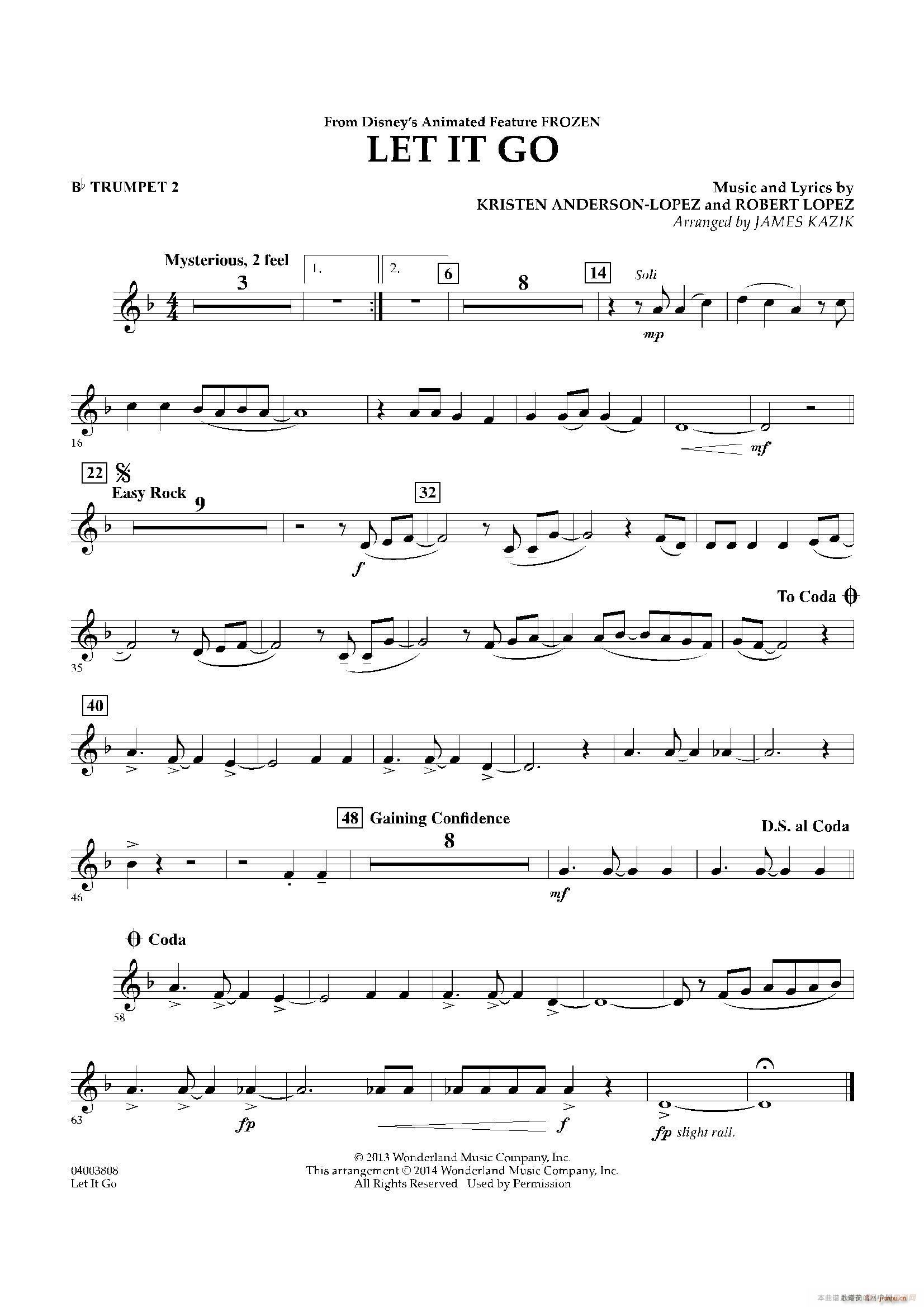 Let it go 冰雪奇缘 主题曲 交响管乐(十字及以上)14