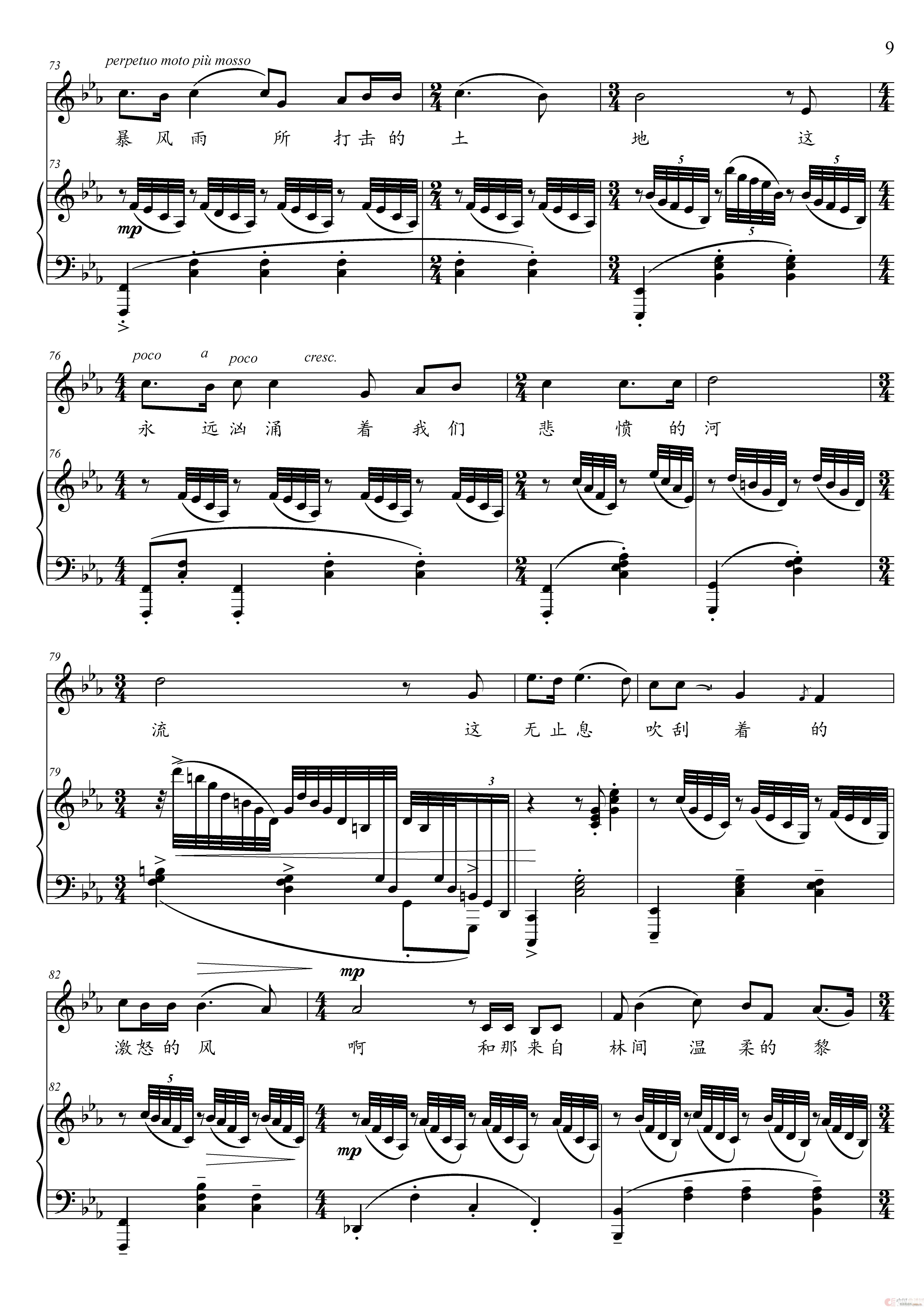 我爱这土地 降E调(九字歌谱)5