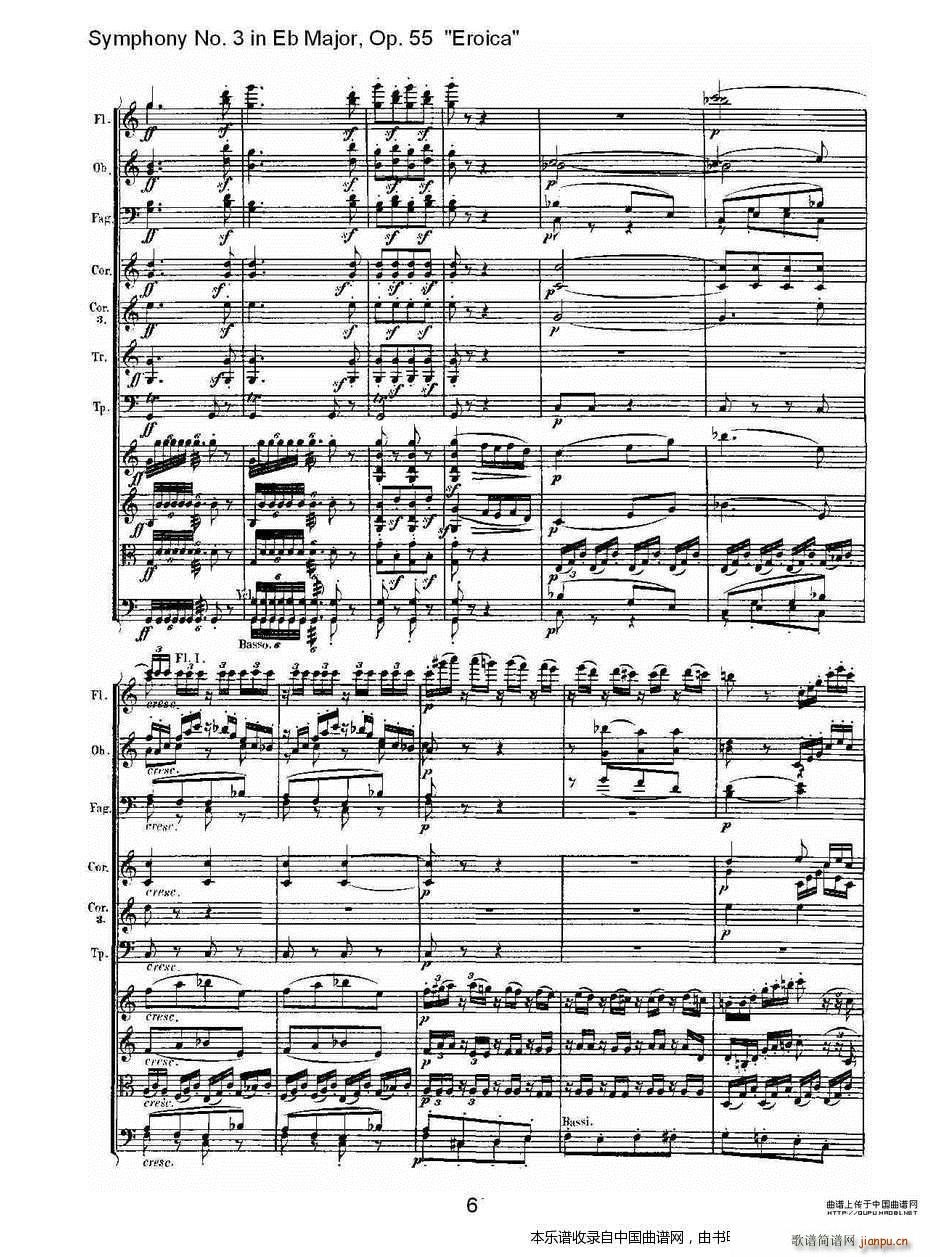 英雄交响曲 又名 降E大调第三交响曲 第二乐 乐器谱(十字及以上)6