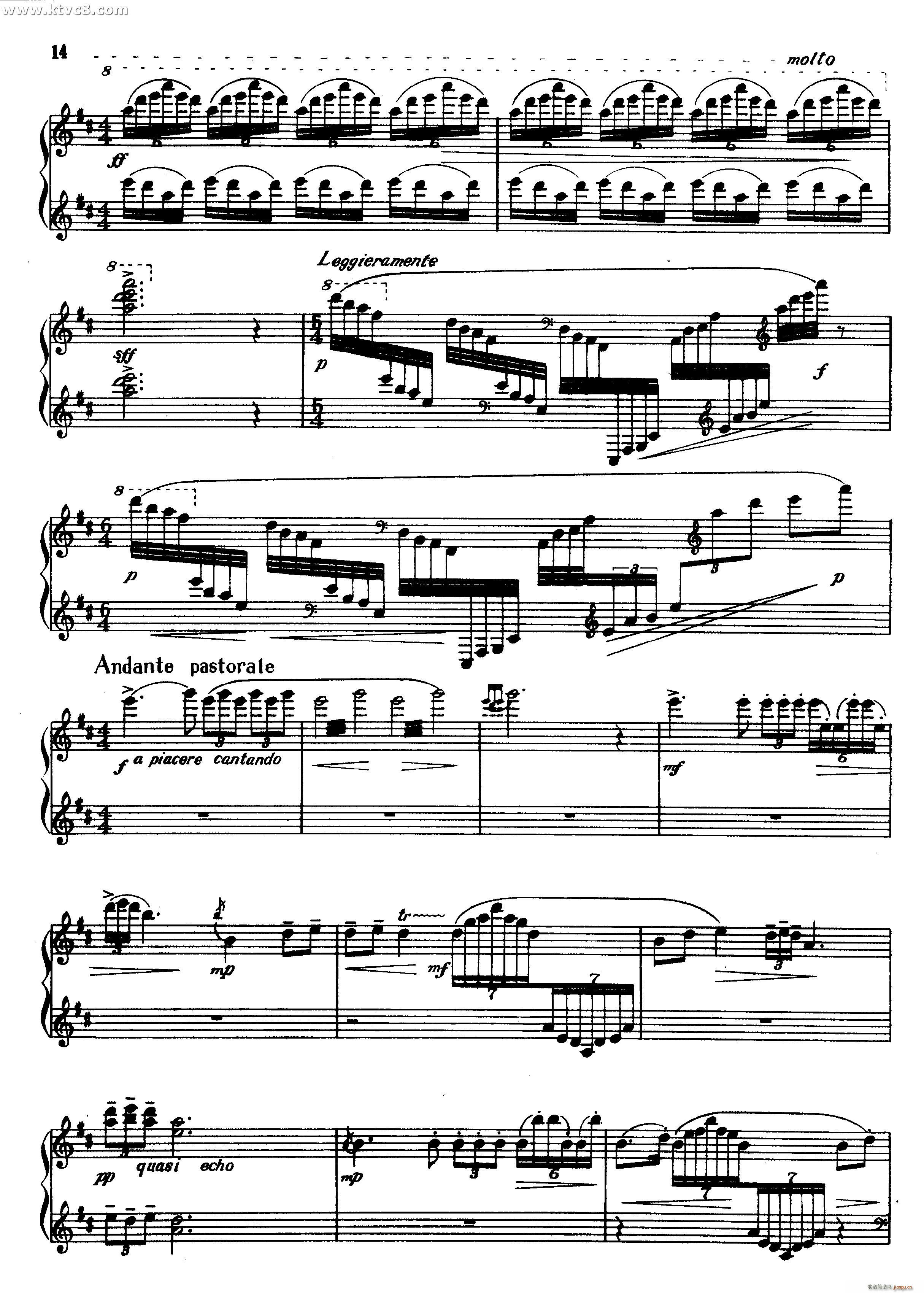 绮想曲 渔夫舷歌(钢琴谱)5