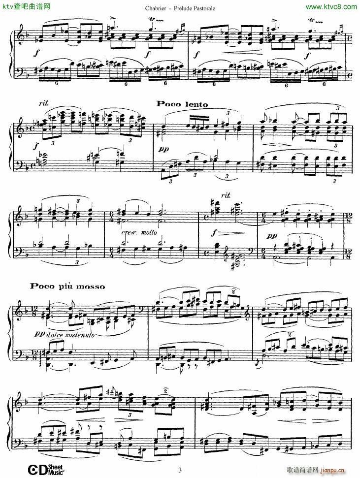 Chabrier Prelude Pastorale(钢琴谱)3