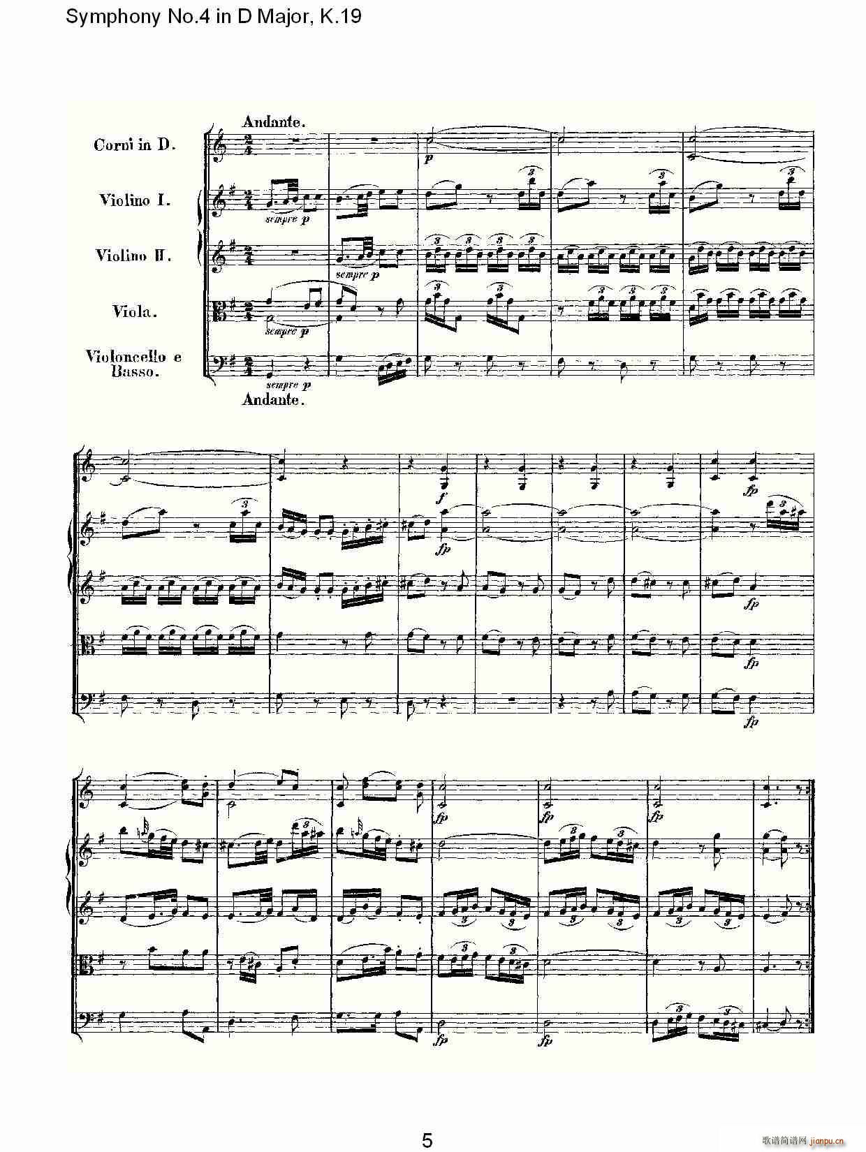 Symphony No.4 in D Major, K.19(十字及以上)5