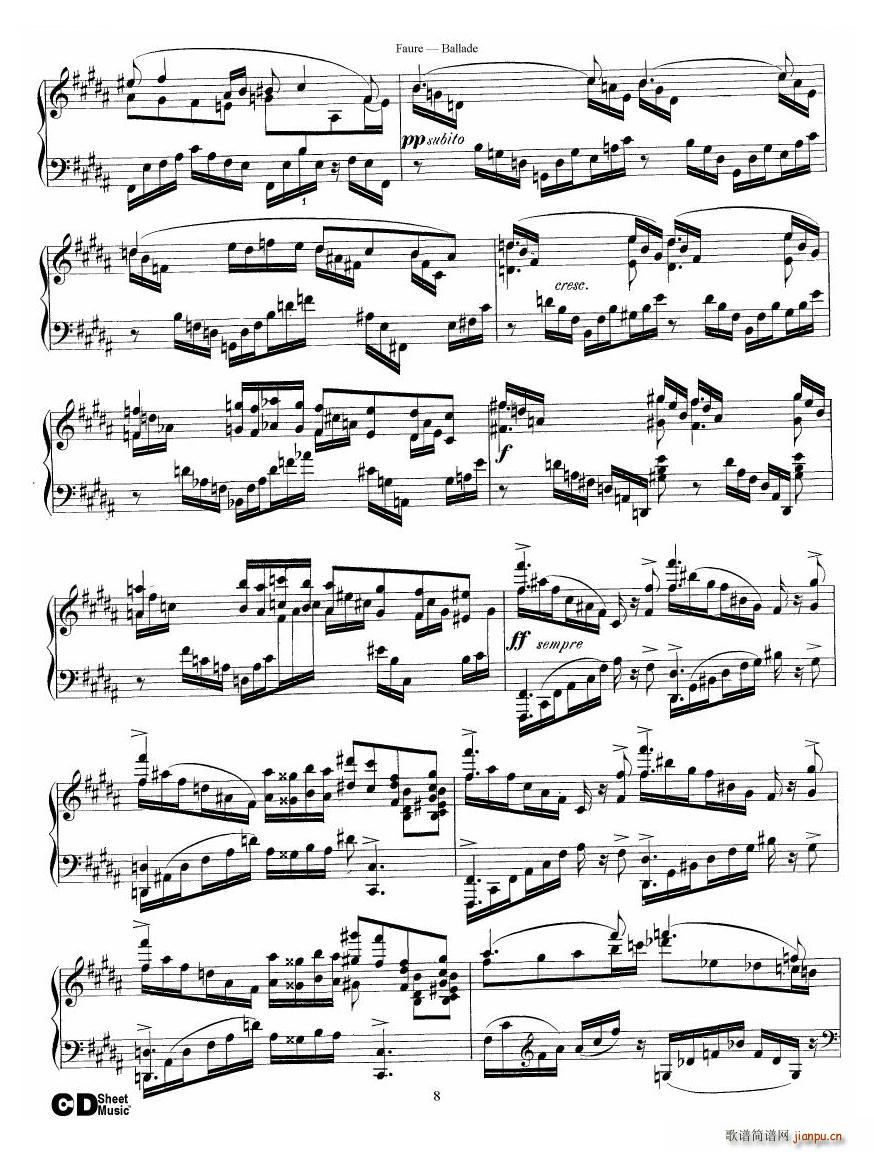 Faure Ballade Op 19 Ballade Op 19(十字及以上)8