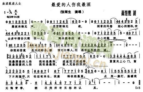 最爱的人伤我最深(八字歌谱)1