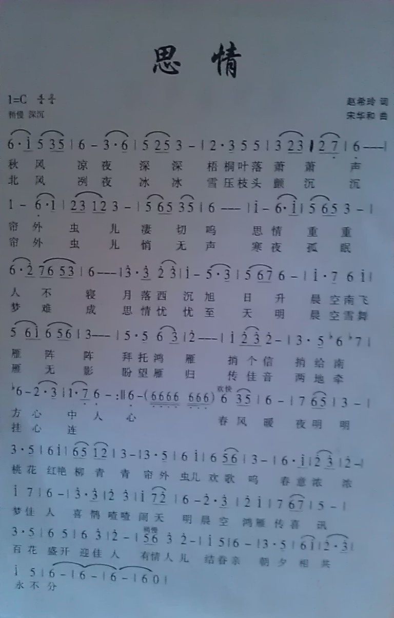 思情(二字歌谱)1