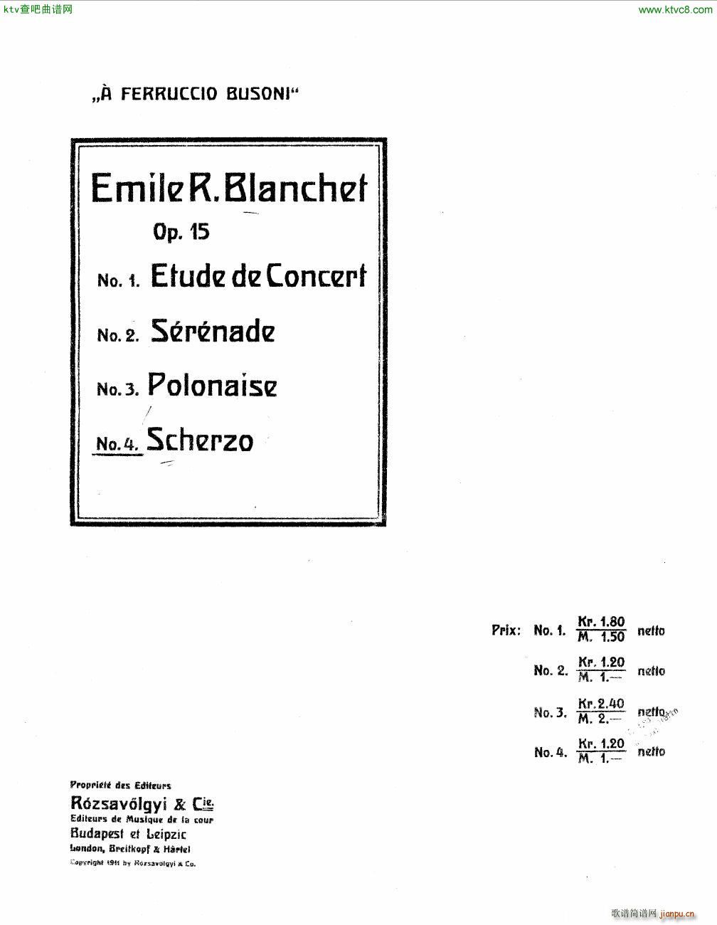 Blanchet Op 15 no 4 Scherzo(钢琴谱)1