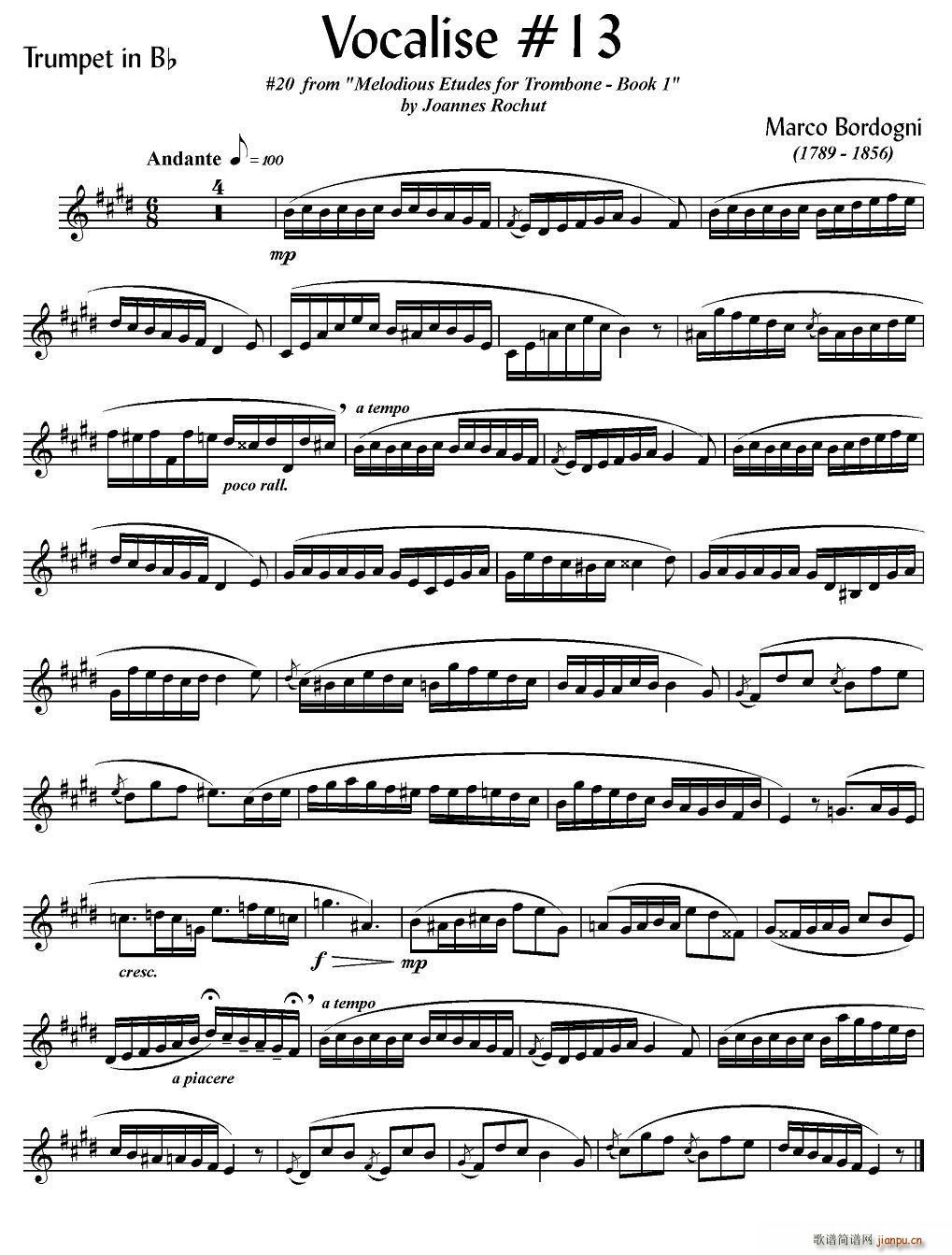 Bordogni Vocalise 13 小号(十字及以上)1