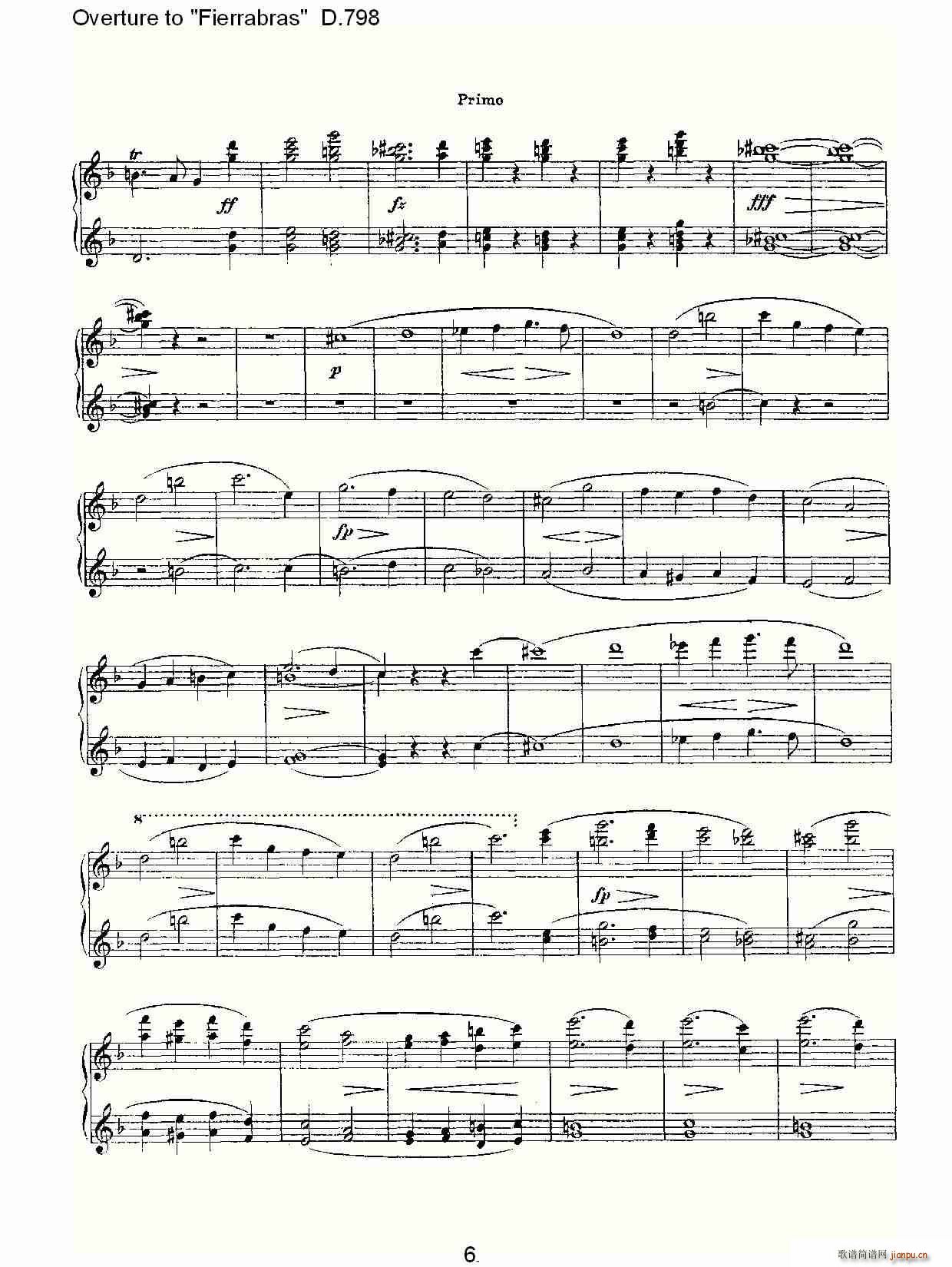 Overture to Fierrabras D 798 Fierrabras 序曲D 798(钢琴谱)6