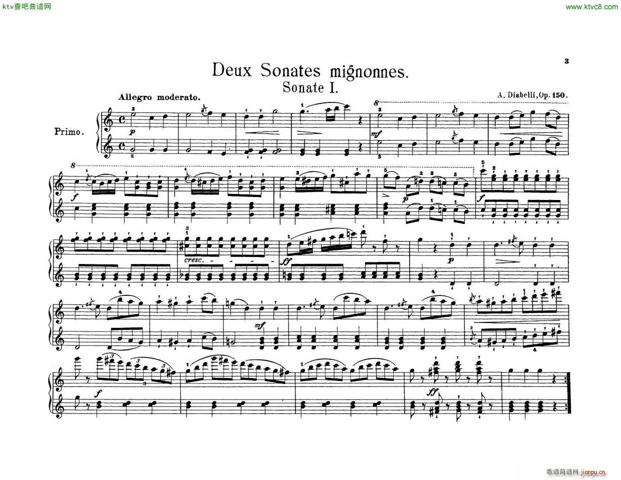 Anton Diabelli Sonates Mignonnes Op 150 Rondeau(钢琴谱)6