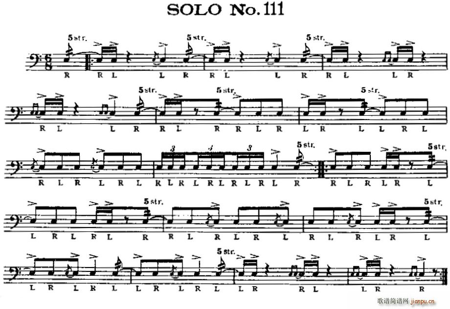 美国军鼓 SOLO No 111 115 爵士(十字及以上)1