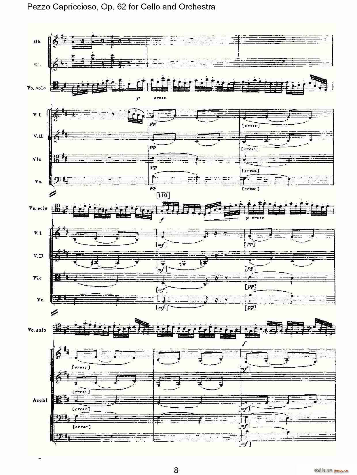 Pezzo Capriccioso, Op.62(大提琴谱)8