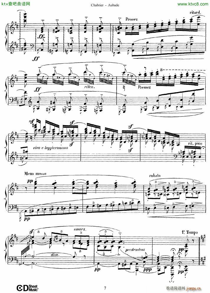 Chabrier Aubabe(钢琴谱)7