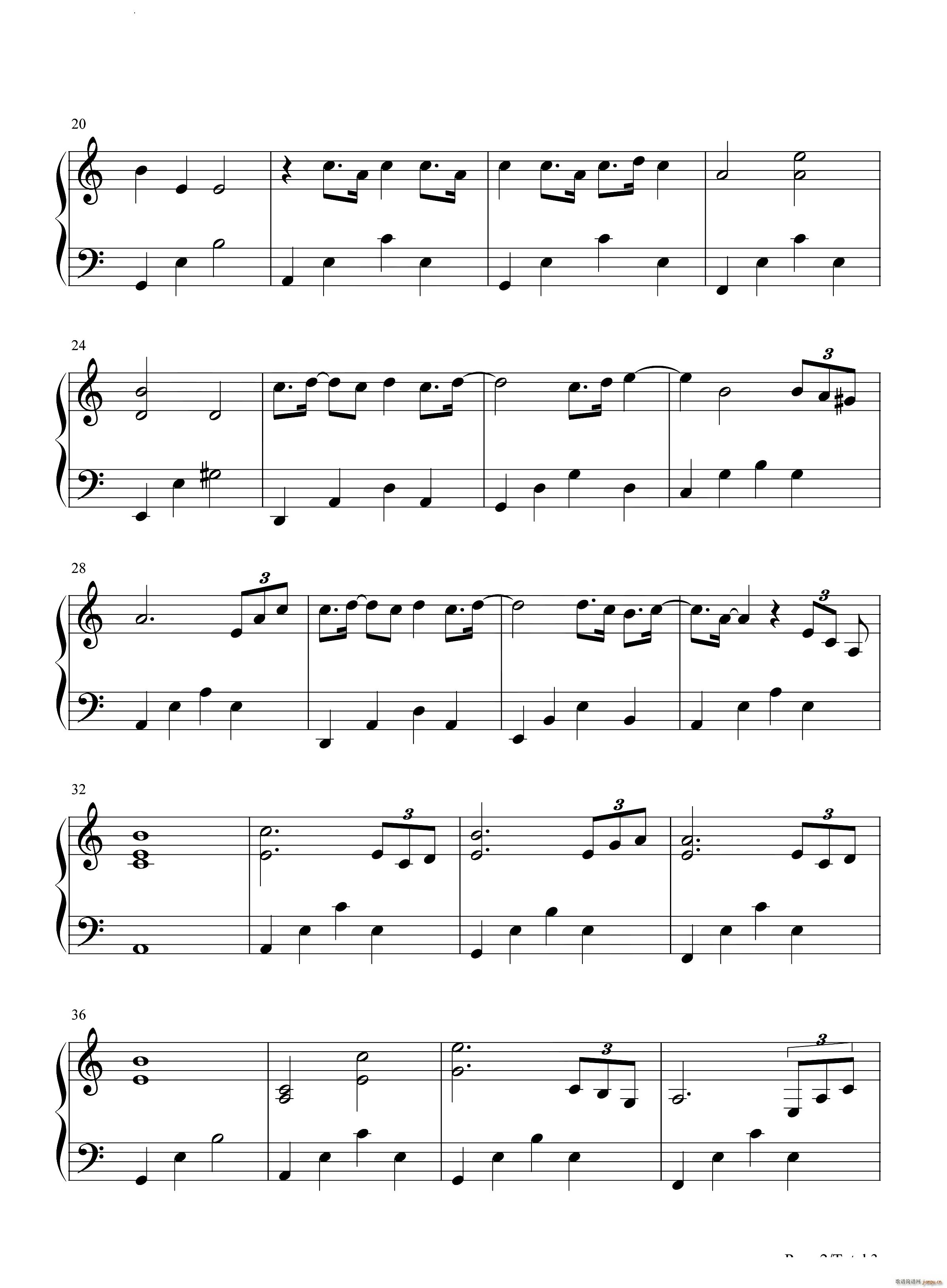 笼C调简单版(钢琴谱)3