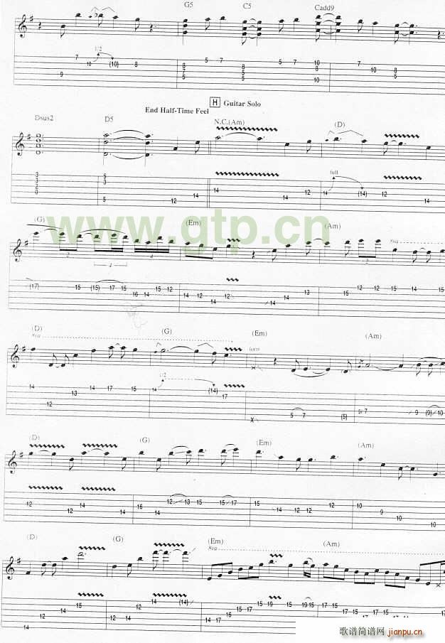 cliffs of dover(吉他谱)6