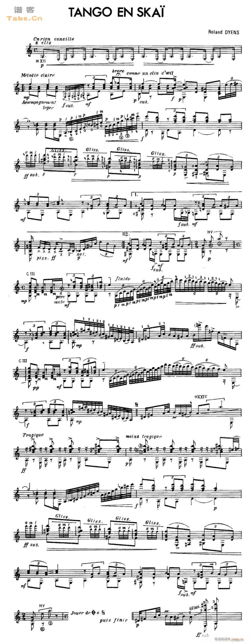 皮革探戈(吉他谱)1