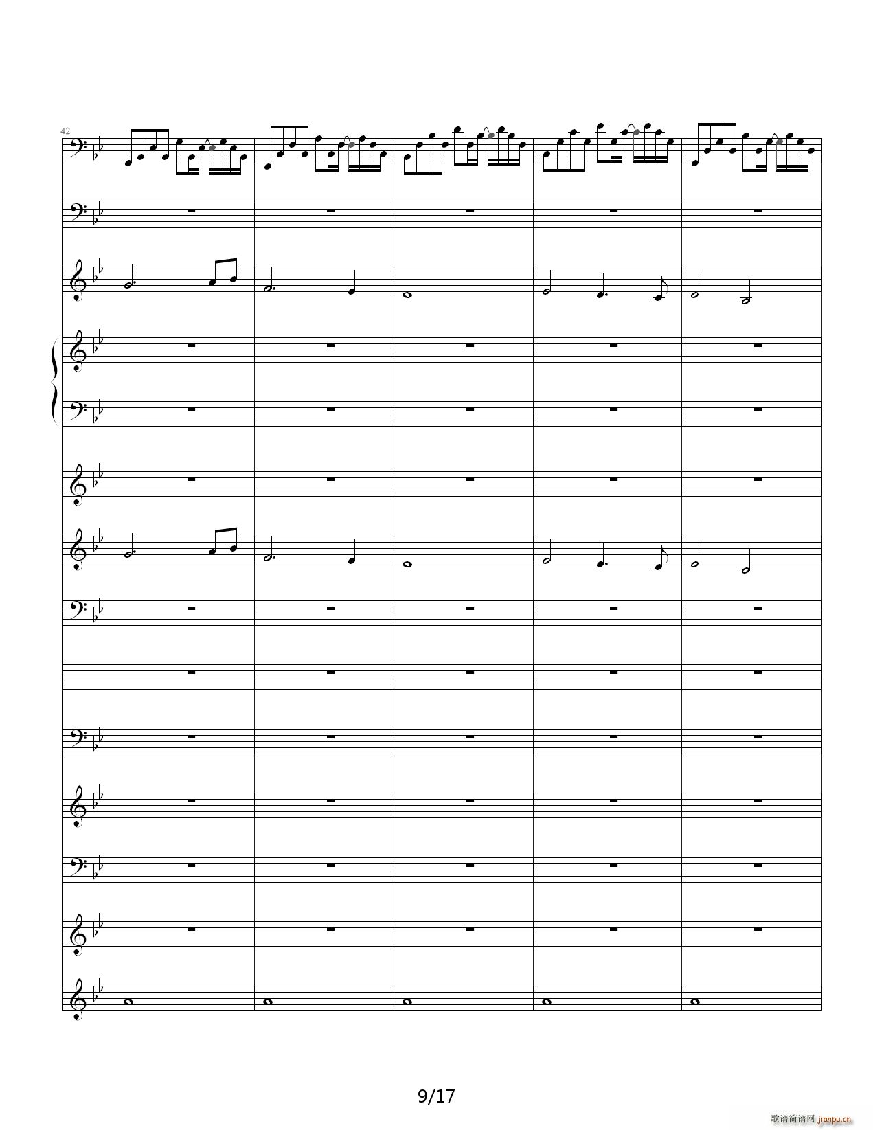 悲伤奏鸣曲 降B调(钢琴谱)9