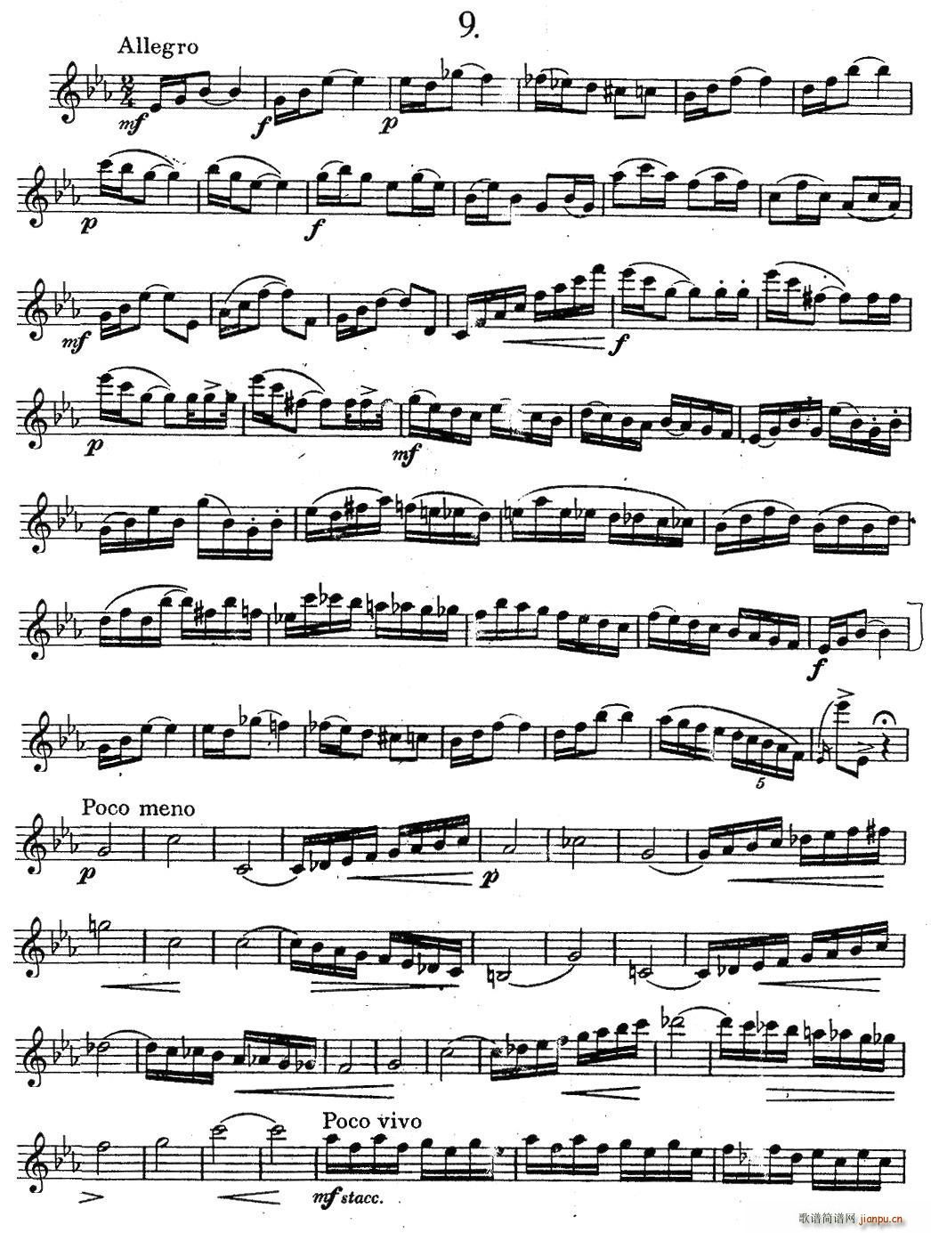 奇特克 萨克斯练习曲之九 ETUDY PRO SAXOPHON FR ZITRK op 3(十字及以上)1