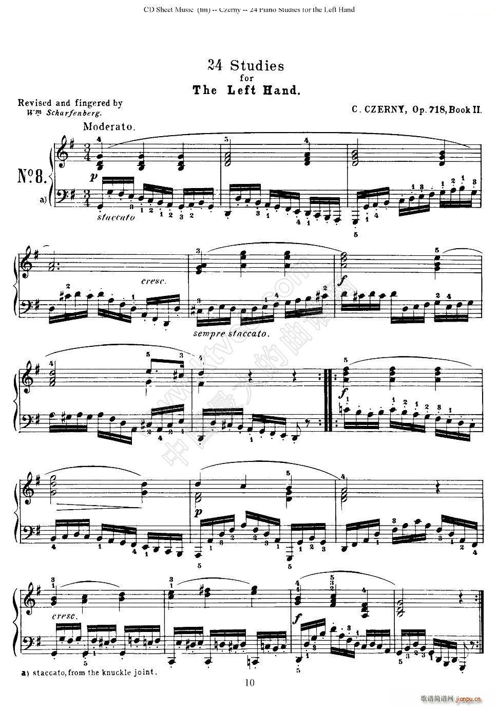 Czerny 24 Piano Studie 8 16 车尔尼 24首钢琴练习曲(钢琴谱)1