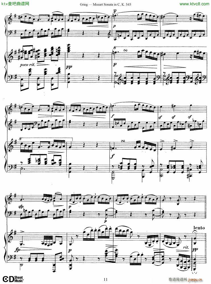 Grieg Mozart sonata KV545 2 pianos(钢琴谱)11