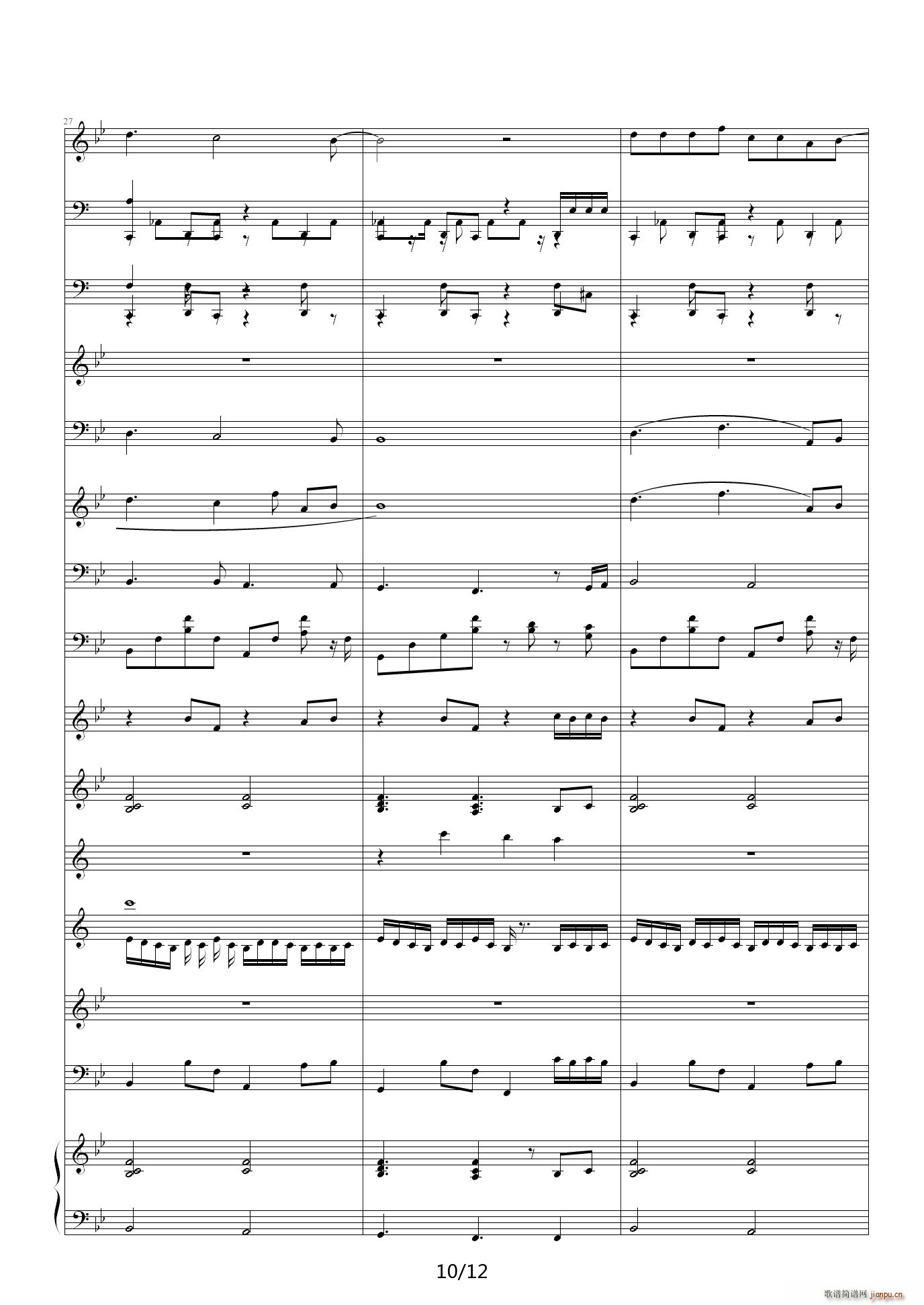 R B蛋糕 降B调(钢琴谱)10