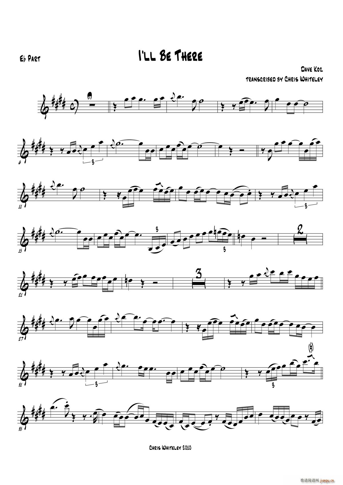 I ll Be There 中音萨克斯(十字及以上)1