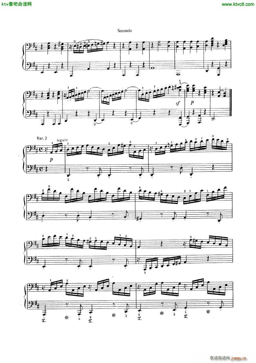 Beethoven op 74 Six Variations 4 hands(钢琴谱)3