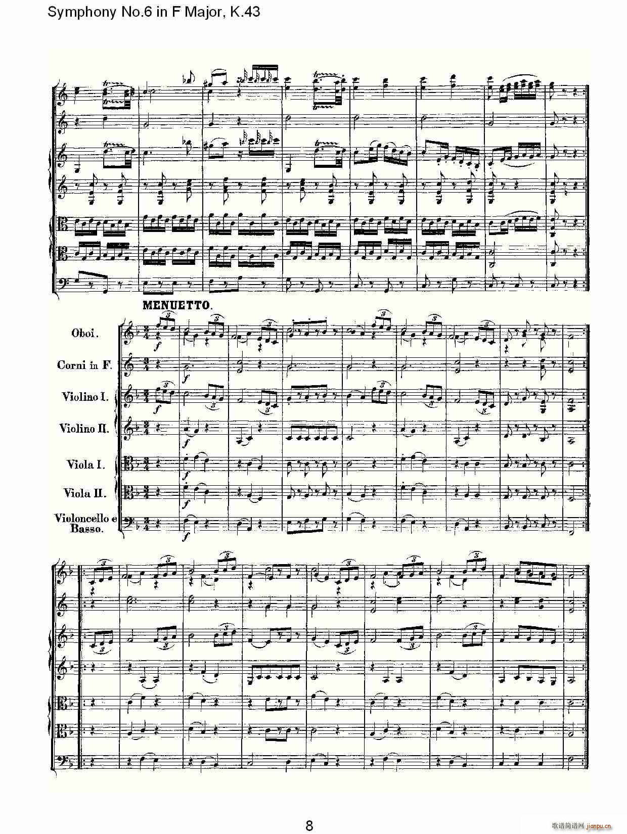 Symphony No.6 in F Major, K.43(十字及以上)8